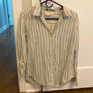 Striped button down with sheer back